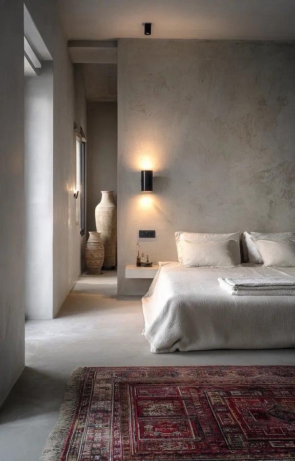 גמר מיקרוצמנט - חדר שינה יוקרתי | luxury bedroom microcement finish